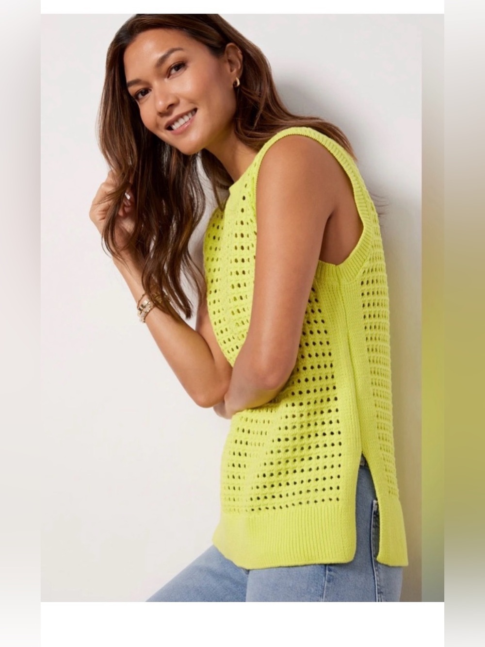 Varley Darin Longline Tank Top Knit Lime , XS